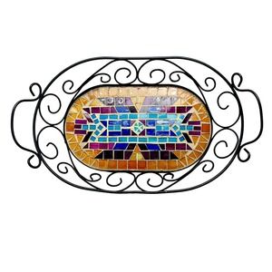 Mosaic Tile Tray Southwest Style Boho Vanity Desk‎ Accent Table Decor